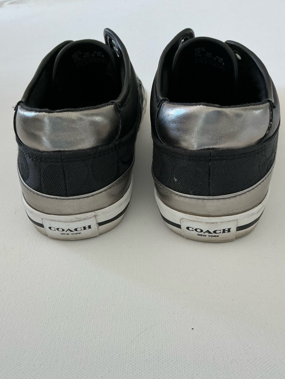 Coach Felix Slip-On Sneakers Black Pewter Signature Logo Women’s 7.5B - Picture 6 of 11
